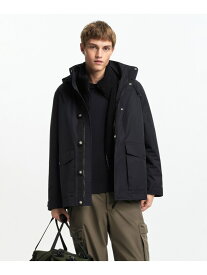 透湿 防水 防風 ミリタリーツイルフーデッドジャケット T-KIT / フード取り外し可 AIGLE エーグル ジャケット・アウター マウンテンパーカー ブラック ベージュ【送料無料】[Rakuten Fashion]