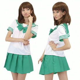 セーラー服 コスプレ 半袖 カラーセーラー 6色 大きいサイズ 制服 ハロウィン 衣装 仮装 JK ダンス 文化祭