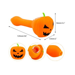 �V���R���� �n���h�p�C�v �n���D�C���i�K���X�{�E���t���j - �A�\�[�g�J���[ [ 160mm ] - Silicone Pumpkin Pipe w/ Glass Bowl - Assorted Colors [ 160mm ]