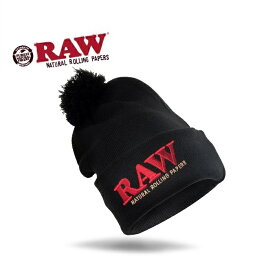 RAW POMPOM HAT [BLACK] - ロウ ポンポン ハット [黒]（ニットキャップ）Knit Hat / 帽子