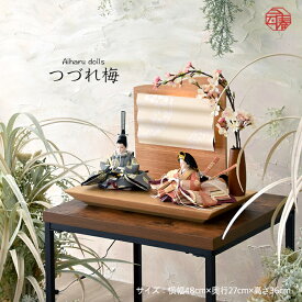 雛人形　モダン きれい　 おしゃれ　ひな祭り　おすすめ　デザイナーズ雛　素敵　お雛さま　初節句　インテリア　親王飾り 間口 48cm 　コンパクト【つづれ梅】つづれうめ　073355　送料無料