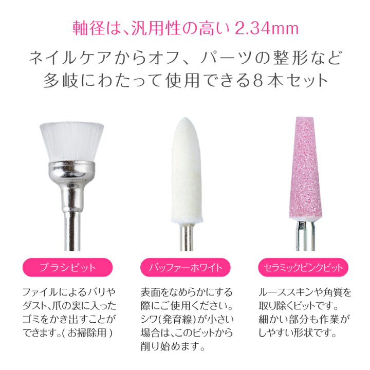 楽天市場】ビットセット【プロが選んだ8本セット】Nail Drill bit set 