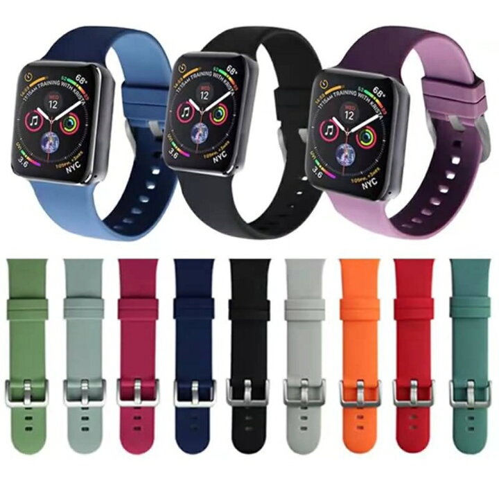 楽天市場 Apple Watch シリーズ7 ベルト 安いけど多彩なカラー カラフルシリコンバンド 38mm 40mm 41mm 42mm 44mm 45mm サラサラシリコン製 アップルウォッチバンド 交換ベルト 時計バンド 手触り気持ちいい スマートウォッチ 全17色 かわいい 韓国 可愛い 韓流 スマホ
