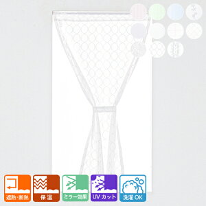 カフェカーテン レース オーダー可 高機能 省エネ ミラーレース オーダーカーテン UVカット ウォッシャブル 断熱 保温 節電効果 突っ張り棒