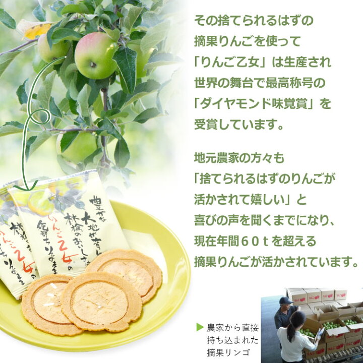 楽天市場】りんご乙女 16枚入（1箱/5箱セット） りんご お菓子 