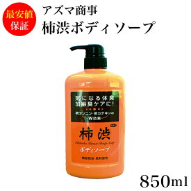 ＼最安値保証！！／【柿渋】【柿渋 ボディソープ】【体臭ケア】柿渋ボディソープ 850ml 送料無料父の日 プレゼント 贈り物 加齢臭・体臭ケアに！無鉱物油・低刺激性 アズマ商事 柿渋 ボディケア 柿タンニン 茶カテキン アズマ アズマ商事