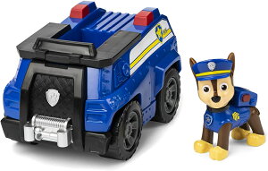 パウパトロール　チェイス　フィギュア付き ポリスカー　おもちゃ　Paw Patrol, Chase’s Patrol Cruiser Vehicle with Collectible Figure, for Kids Aged 3 and Up【海外輸入品】【ラッピング不可】