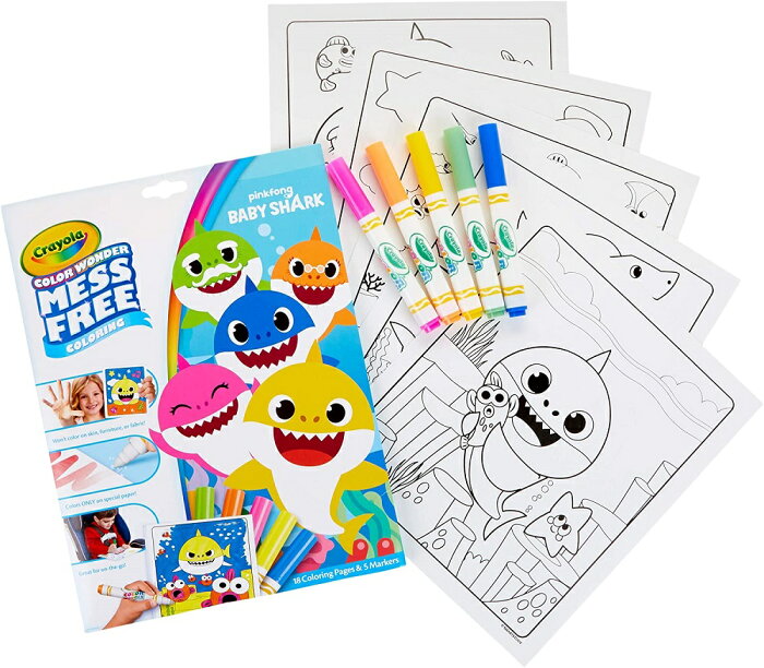 Baby Shark Wonder Pages Mess Free Coloring Gift Kids Indoor Activities At Home ベイビーシャーク ぬりえ ペン付 かわいい イラスト 並行輸入品 的详细信息 日本商品代购 From Japan