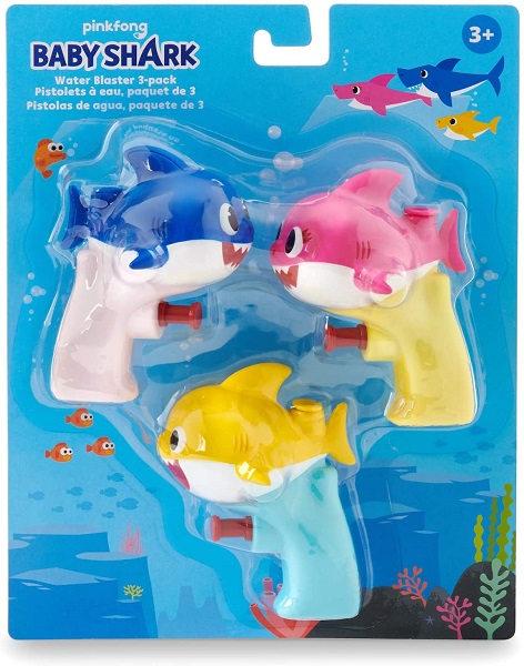 ベイビーシャーク 水鉄砲 家族３パック お風呂 プール遊び 並行輸入品 ラッピング不可 WowWee メール便不可 Pinkfong Official - Water Baby Blaster Family 品多く Shark 3-Pack