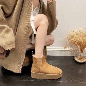 ムートンブーツ 厚底 レディース 裏起毛 スノーブーツ プラットフォーム ヒール5cm 防寒 ウインターブーツ ショートブーツ 冬靴 滑り止め 雪靴