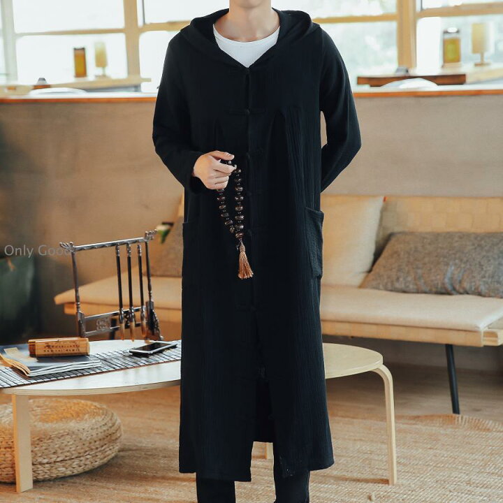 楽天市場】新作 羽織 メンズ 超ロング ロングコート 綿麻 リネンコート 