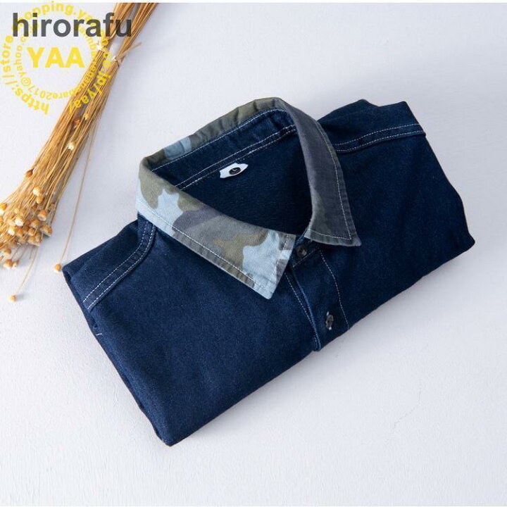 楽天市場】デニムシャツ メンズ 半袖 夏服 トップス 半袖シャツ 迷彩柄 