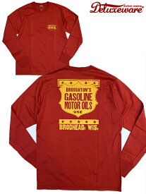 DELUXE WARE（デラックスウェア) GAS&OIL 長袖Tシャツ SLL-06 4-COLORS:SCA.RED /　Made.In.Japan [2021AW NEW]