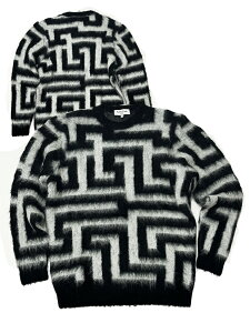 YOU MUST CREATE / Mohair Crew Nit Col.black/ecru / Lot.P8IAC / MADE.IN.ITALY@L