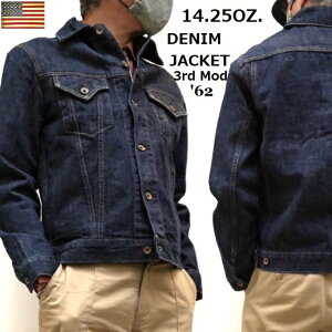 �W�[�W���� G�W���� �T�[�h���f�� 1962 Model 14.25oz Denim Jacket 3rd Type American Cotton Indigo �f�j���W���P�b�g �ꖇ���̑������� ���̓��M�t�g��