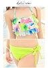 Frilbandu bikini swimsuit (2 pieces) Bikini bandeau bandeau bikini frilbandu hairband swimsuit ladies women's Swimwear Women's MOM bathing suit ruffle flare strapless tube top shipping included shipping reviews S M L