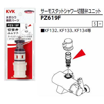KVK PZ619F サーモスタットシャワー切替弁ユニット