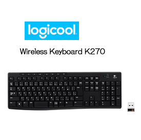 ロジクール ワイヤレスキーボード K270 Wireless Keyboard [ブラック] ★最大距離10m／2.4GHzワイヤレス／電池寿命最大2年 【あす楽対象】【売れ筋】【セール】【即納】