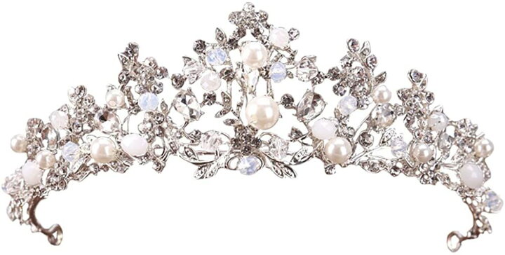 楽天市場 ティアラ ヘッドドレス ヘアアクセサリー ティアラ 結婚式 ウェディング 小物 ジュエリー Pパール ビーズ ライトストーン 王冠 花嫁 ブライダル 髪飾り アクセサリー クラウン パーティー シルバー 撮影 演劇 ステージ コスプレ Aikosha Japan 楽天市場店