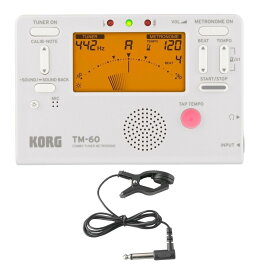 【メール便・送料無料・代引不可】KORG TM-60-WH + JOYO JC-01L チューナー/メトロノーム + コンタクトマイクセット