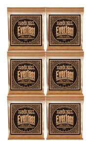 �y���[���ցE���������E����s�z�y6�Z�b�g�zERNIE BALL �A�[�j�[�{�[�� 2548 [11-52] Everlast Coated LIGHT �A�R�[�X�e�B�b�N�M�^�[��