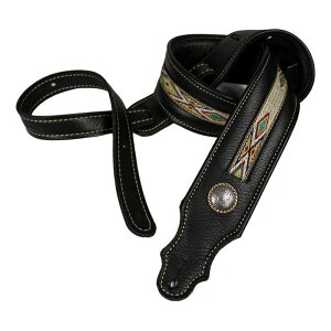 yzFranklin 11A-BK-N {v M^[Xgbv U[ Xgbv Southwest Padded Leather Guitar Strap