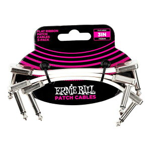 �y���[���ցE���������E����s�zERNIE BALL 6384 �t���b�g�p�b�`�P�[�u�� �z���C�g 3�{�Z�b�g 7.62cm L/L �p�b�`�R�[�h