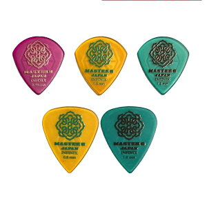 【メール便・送料無料・代引不可】【お試しセットH】MASTER8 JAPAN INFINIX HARD POLISH / RUBBER GRIP JAZZ III XL 0.88mm 1.0mm 1.2mm + ティア 0.8mm 1.0mm 5種各1枚計5枚セット ギター ピック