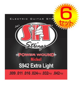 【メール便・送料無料・代引不可】【6セット】SIT S942 [09-42] POWER WOUND エレキギター弦