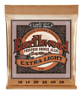 �y���[���ցE���������E����s�zERNIE BALL 2150 ×1 [10-50] Earthwood Extra Light Phosphor Bronze �A�R�[�X�e�B�b�N�M�^�[��