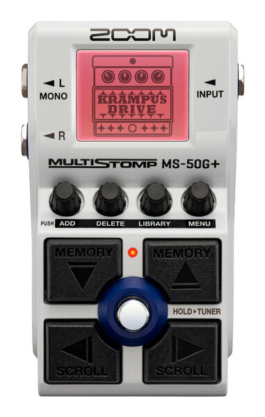 【送料込】ZOOM MS-50G+ コンパクトエフェクターサイズのマルチエフェクター/最新100エフェクト満載/最大6エフェクト同時使用可能【ポイント5倍】