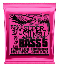 【メール便・送料無料・代引不可】ERNIE BALL 2824 5-STRING SUPER SLINKY[40-125] 5弦ベース弦