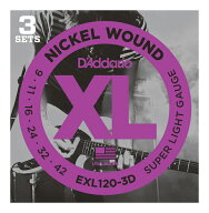 【メール便・送料無料・代引不可】D’Addario ダダリオ EXL120-3D エレキギター弦 3セットパック ×1パッ…