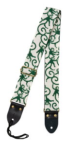 【送料込】Aria SPS-2400MO WH (White) サル 猿 モンキー柄 ギター ストラップ