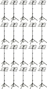 【送料込】ARIA AMS-40B/20本セット スチール 譜面台 バネ式譜面押さえ付 ケース付