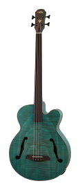 【送料込】ARIA FEB-F2/FL STBL(Stained Blue) エレクトリック アコースティック フレットレス ベース/ケース付