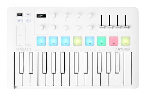 �y�������zARTURIA MINILAB 3 Alpine White �A�[�g���A �R���p�N�g MIDI�L�[�{�[�h���p�b�h�E�R���g���[���[
