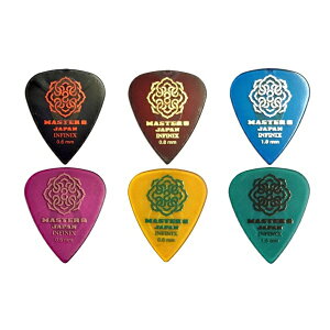 【メール便・送料無料・代引不可】【お試しセットJ】MASTER8 JAPAN INFINIX HARD GRIP ティア 0.6mm 0.8mm 1.0mm + INFINIX HARD POLISH / RUBBER GRIP ティア 0.6mm 0.8mm 1.0mm 6種各1枚計6枚セット ギター ピック