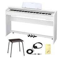 【送料込】【愛曲クロス付】【純正ヘッドホン+純正高さ固定イス付】CASIOカシオPX-770WEホワイトウッド調Priviaプリヴィア電子ピアノ【配送のみ/組立・設置無し】【smtb-TK】