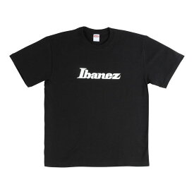 【メール便・送料無料・代引不可】Ibanez アイバニーズ IBAT007L Lサイズ Tシャツ ブラック / ホワイト ロゴ