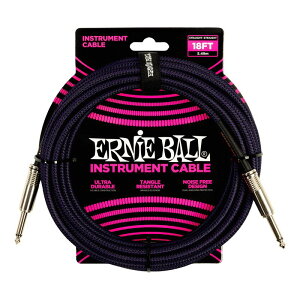 �y�������zERNIE BALL 6395 �M�^�[�P�[�u�� �u���C�f�b�h�E�W���P�b�g Purple Black 5.49m S/S