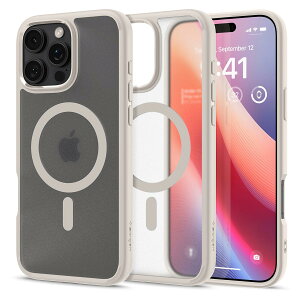 Spigen iPhone 16 Pro �P�[�X MagSafe�Ή� ������ �N���A �X�g���b�v�z�[�� �ČRMIL�K�i �E���g���E�n�C�u���b�h�E�}�O�t�B�b�g ACS08138 (�t���X�g�E�i�`�������E�`�^�j�E��)