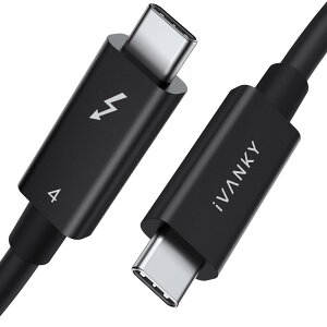 IVANKY Thunderbolt 4 P[u 0.7m 240Wo 8KΉ 40Gbps f[^] USB-C & USB-C P[u iPhone17/Air/16/16e/15 [d MacBook Air Pro iPad Pro/Air Ή