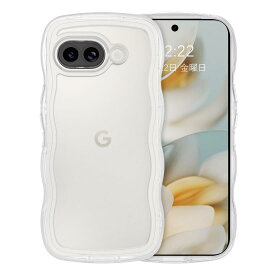 GUAGUA Google Pixel 9A ケース クリア ウェーブ ピクセル 9a ソフト TPU うねうね 純透明 ケース マツと感 人気 韓国 耐衝撃 超軽量 薄型 おしゃれ 黄ばみなし アクスタが入る スマホケース pixel9a ワイヤレス充電対応 ストラップホール付き グーグルピクセル9a なみなみ