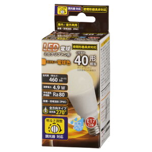 OHM LED�d�� �~�j�N���v�g���` E17 �d���F LDA5L-G-E17/D G11 06-1877