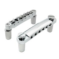 Musiclily ABR-1タイプ Tune-O-Matic ギター用ブリッジ ストップテイルピース セット、クローム