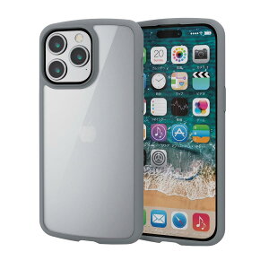 �G���R�� iPhone15 Pro Max �P�[�X TOUGH SLIM LITE �ϏՌ� �Ռ��z�� ���^ �y�� �X�g���b�v�V�[�g�t�� �X�g���b�v�z�[���t�� [�S���z�u�̃G�A�[�N�b�V�������Ռ����z��] �O���[ PM-A23DTSLFCGY