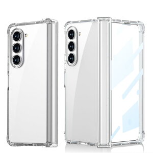 OURJOY �����J�o�[ Samsung Galaxy Z Fold5 �p �P�[�X �N���A �M�����N�V�[Z Fold5 / SC-55D / SCG22 �p �X�}�z�P�[�X �q���W�ی� ��̌^�X�N���[���t�B���� �J���������Y�ی� �ϏՌ� ���C�����X�[�d �y�� ��