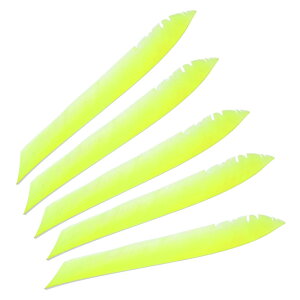 PATIKIL 50個 矢羽根 全長28cm ターキー アーチェリー 左翼シールド 弓道交換用矢羽 七面鳥羽 DIY ターゲット 射撃用 蛍光イエロー