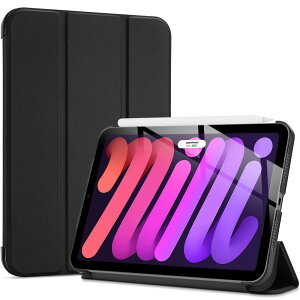 ProCase iPad Mini A17 Pro 7 2024 Mini6 P[X 2021 8.3C`AX O܂X^h n[hobNJo[AKp@FiPad Mini A17 Pro 7 2024AMini 6 2021 -ubN